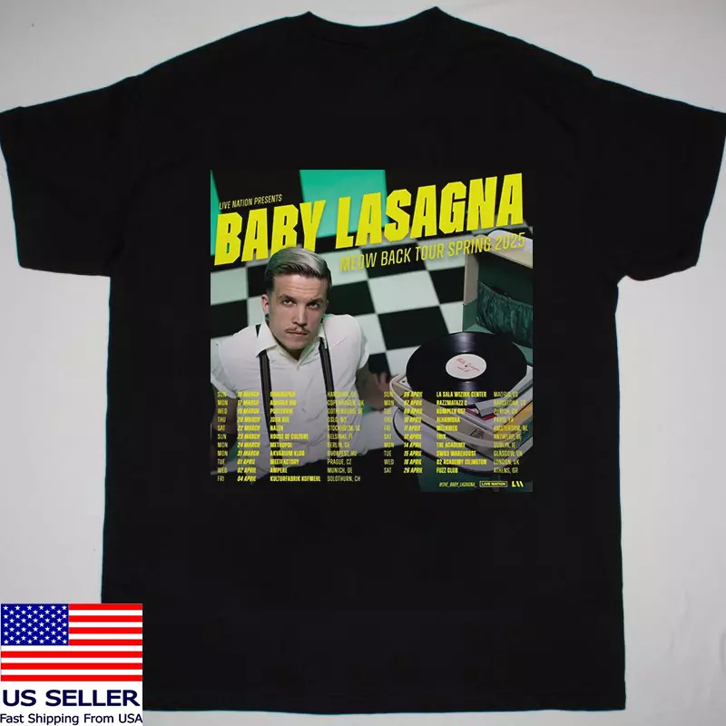 Baby Lasagna Meow Back Tour Spring 2025 T Shirt Full Size S-5Xl
