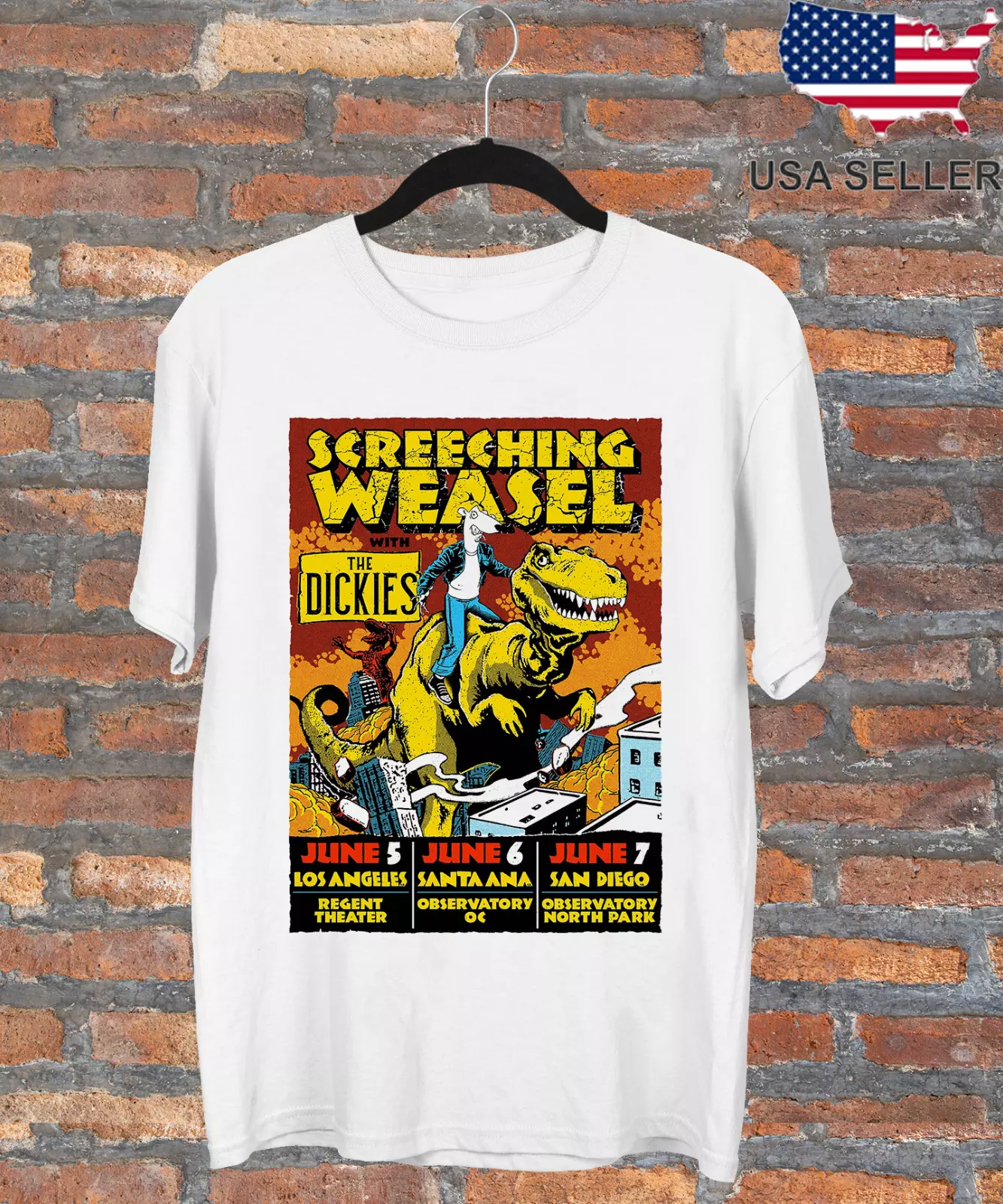 Screeching Weasel With The Dickies Tour 2025 T Shirt Full Size S-5Xl
