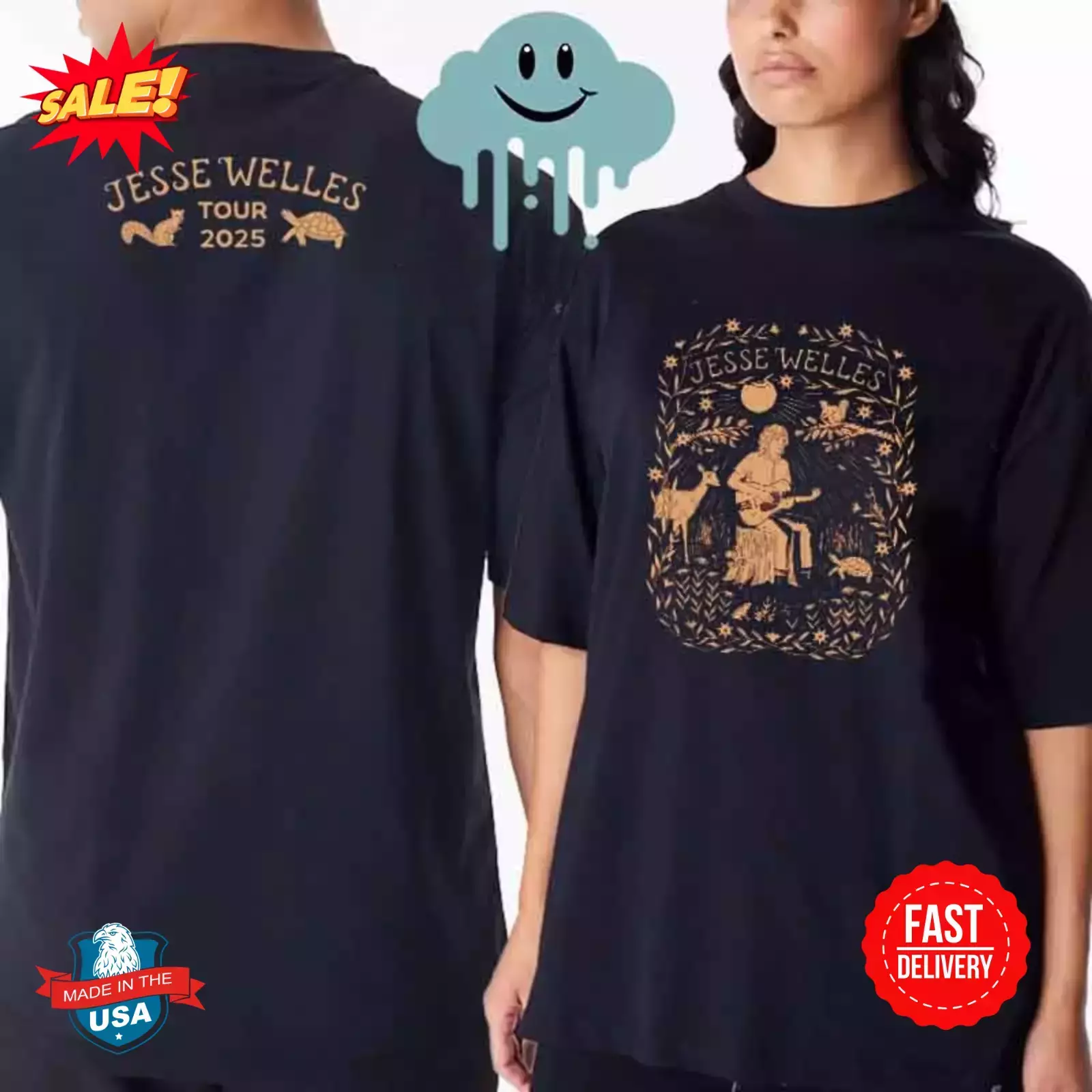 Jesse Welles Tour Gift For Fan 2025 T Shirt Full Size S-5Xl