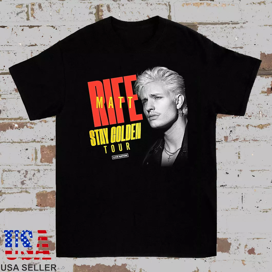 Matt Rife Comedian Stay Golden Tour 2025 Black Cotton T Shirt Full Size S-5Xl