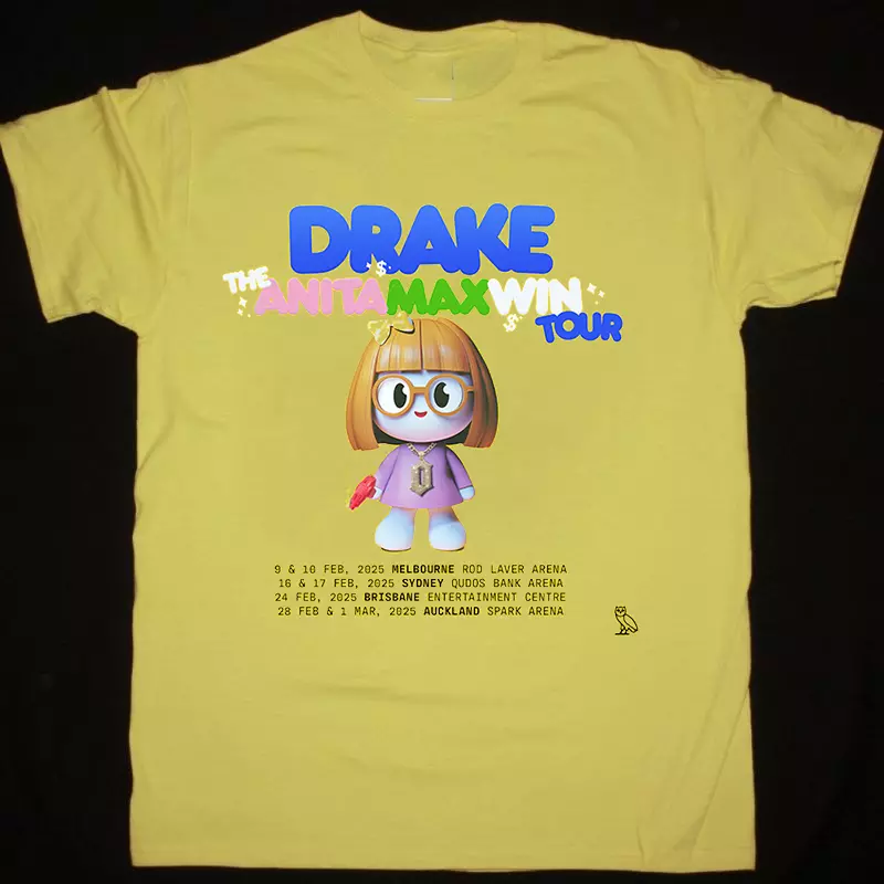Drake The Anita Max Win Tour 2025 Yellow T Shirt Full Size S-5Xl