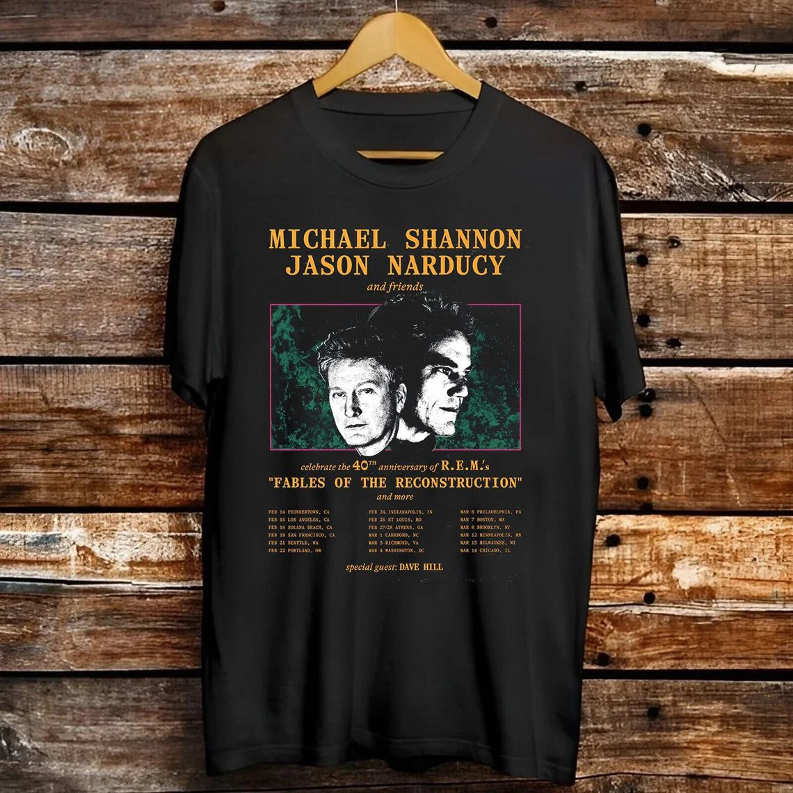 Michael Shannon Jason Narducy R E M Band Tour 2025 T Shirt Size