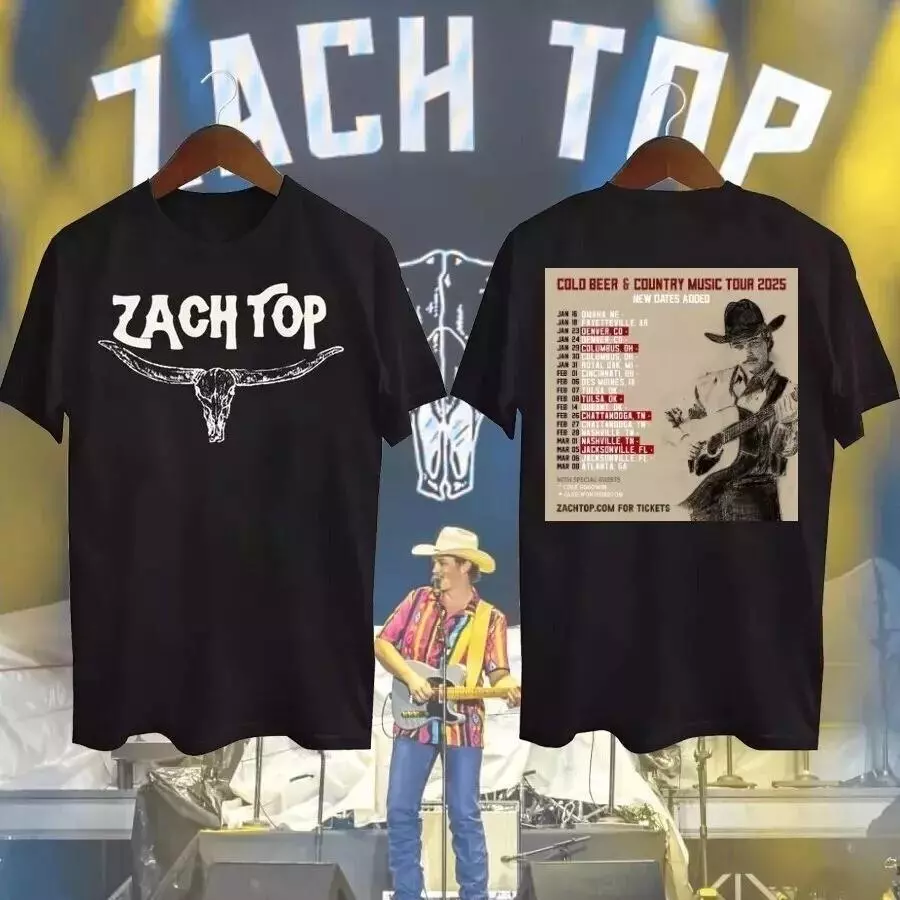 2025 Zach Top Cold Beer   Country Music Tour T-Shirt Gift For Fan All Size S-3Xl