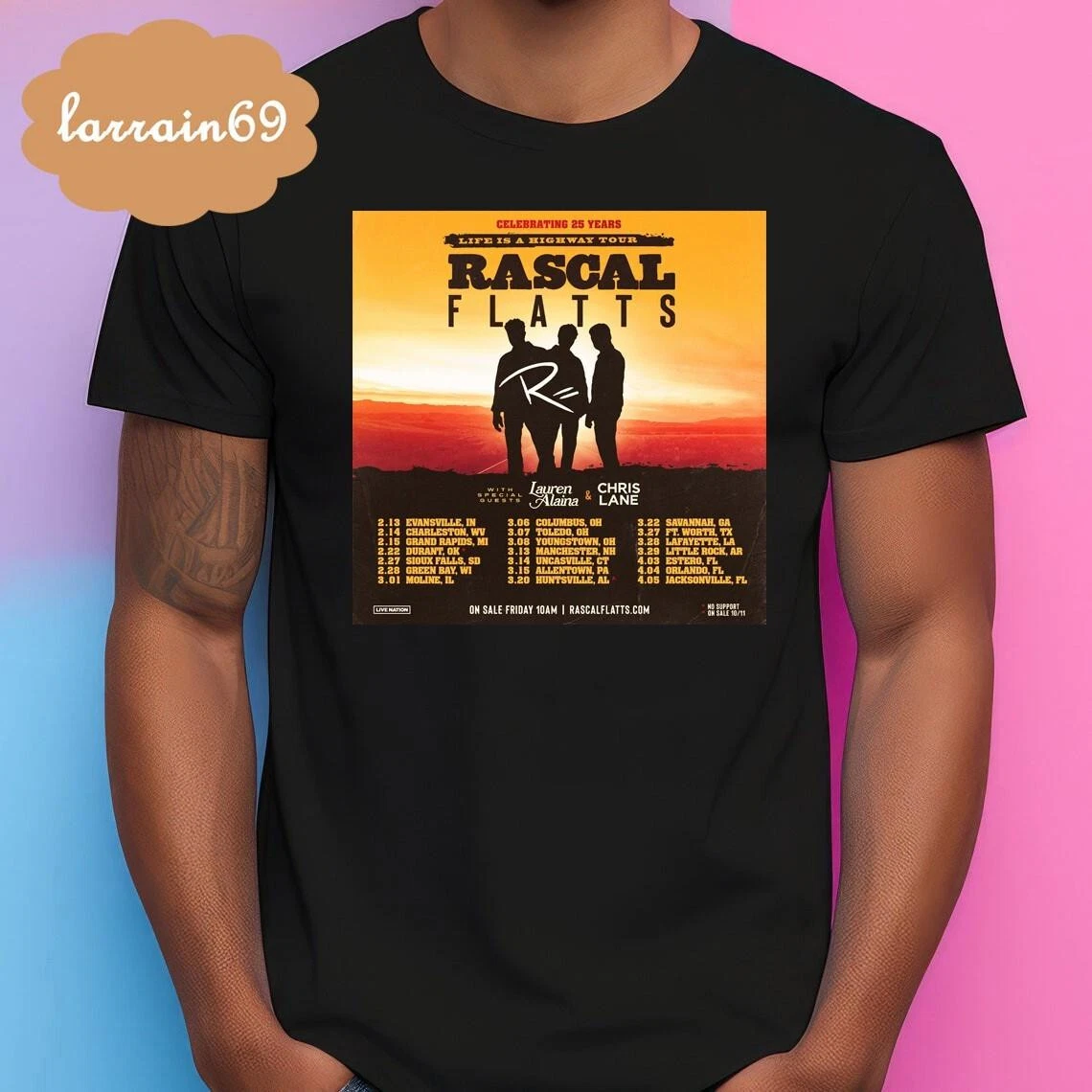 Rascal Flatts Celebrates 25 Years With Upcoming 2025 Tour T-Shirt