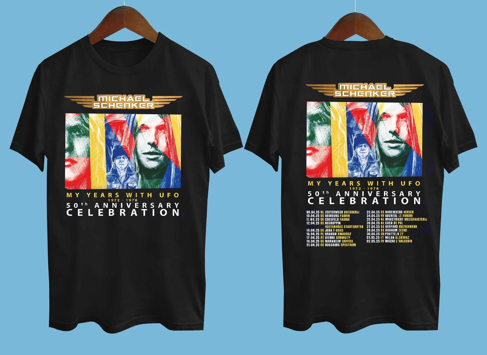 Michael Schenker My Years With Ufo 2025 Tour Black All Size T-Shirt