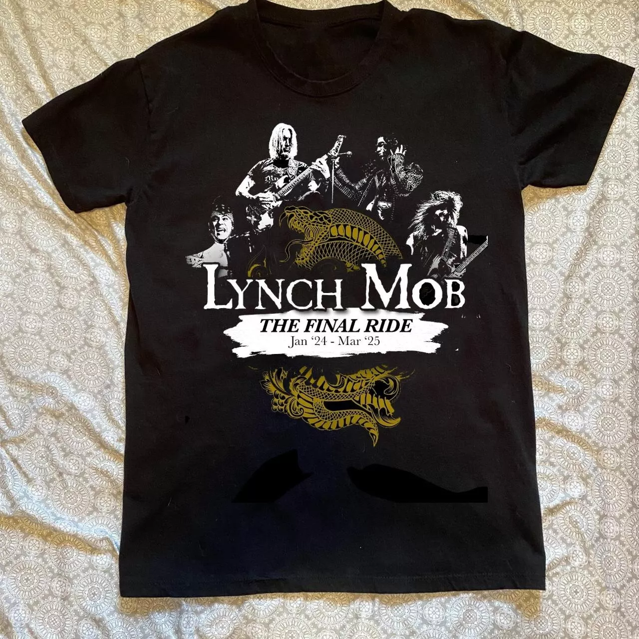 Lynch Mob The Final Ride 2025 Tour Short Sleeve Black All Size T-Shirt