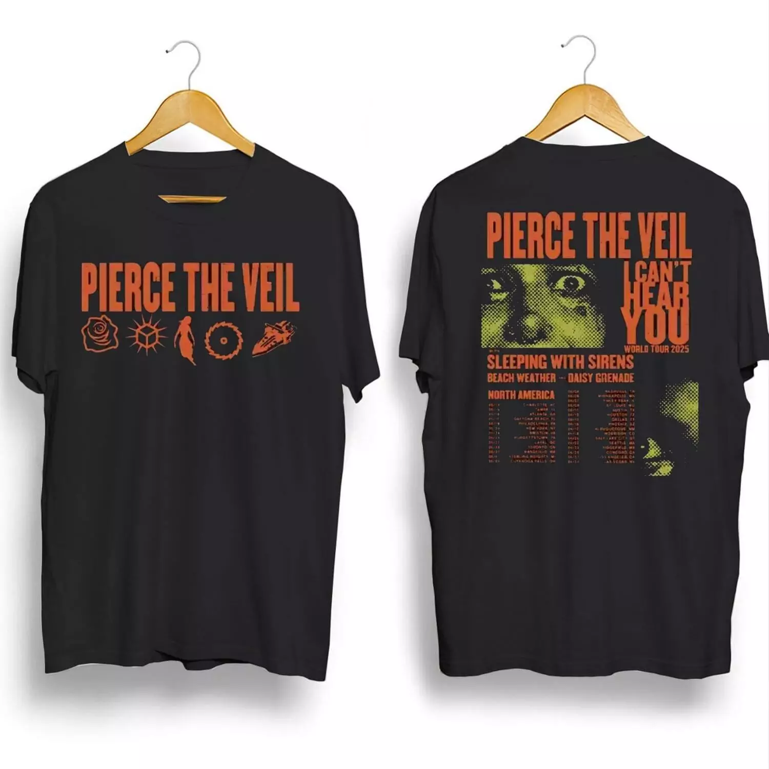 Pierce The Veil I Can T Hear You World Tour 2025 T-Shirt