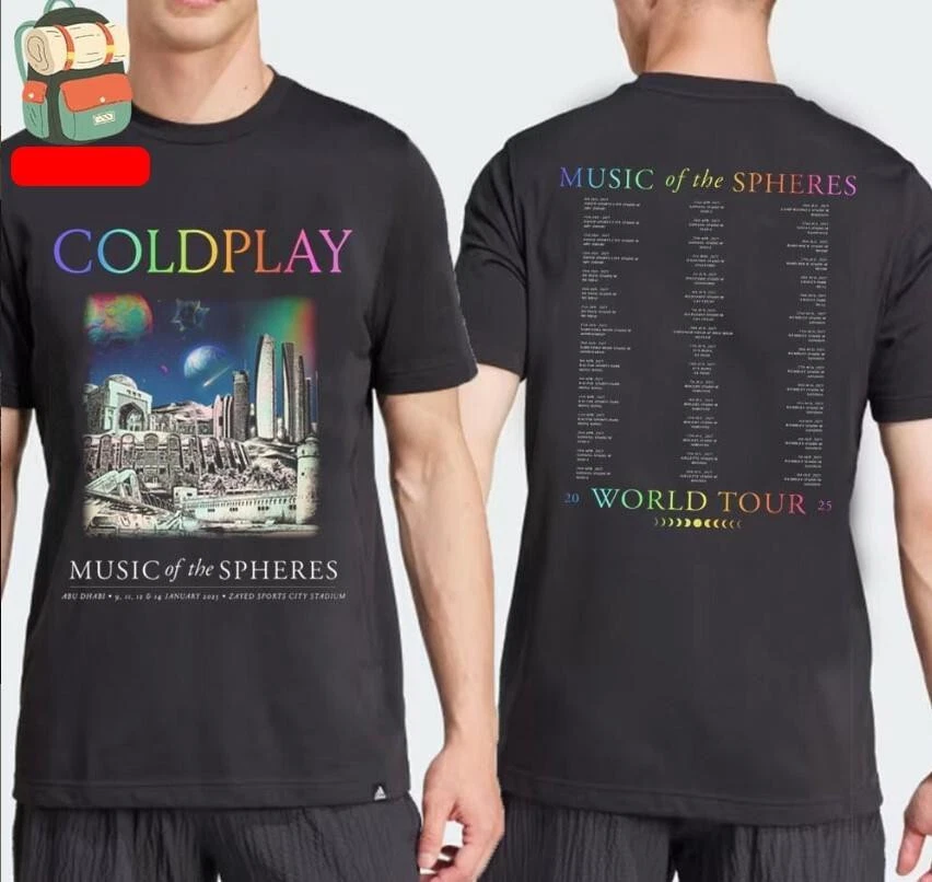Coldplay Abu Dhabi January 2025 Music Of The Spheres Tshirt New