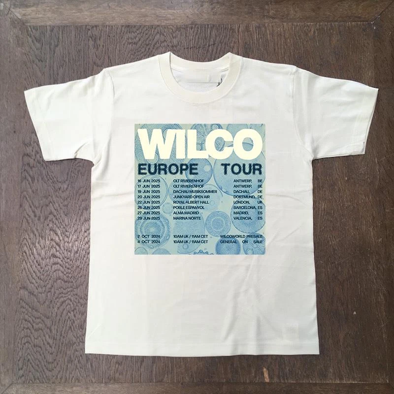 Wilco Band Belgium  Germany  Uk  Spain Tour 2025  T Shirt Full Size