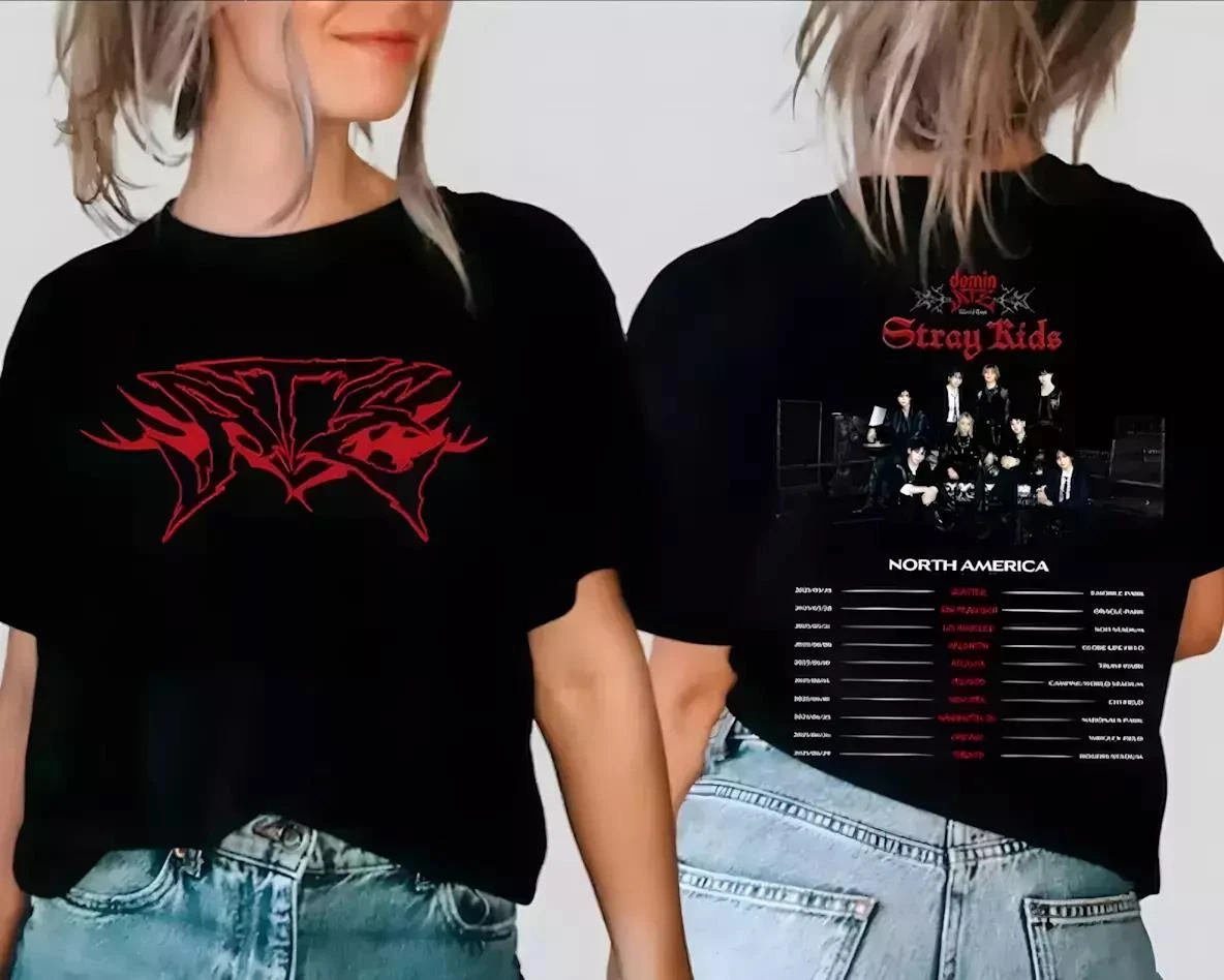 Stray Kids Dominate World Tour Us 2025 Tour T-Shirt Stray Kids Hop Album T-Shirt