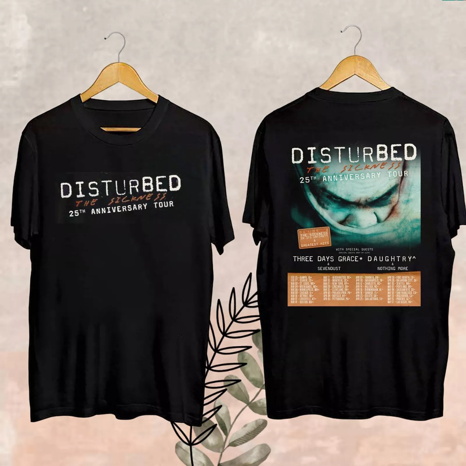 Disturbed The Sickness 25Th Anniversary Tour Date 2025 Shirt Merch  The Sickness 25Th