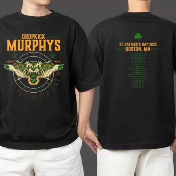 Dropkick Murphys St Patrick S Day 2025 Tiger Dateback At Boston Ma  T-Shirt