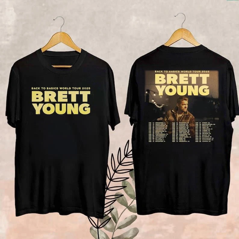 2025 Brett Young Back To Basics World Tour Shirt Brett Young Fan Gifts Brett Y