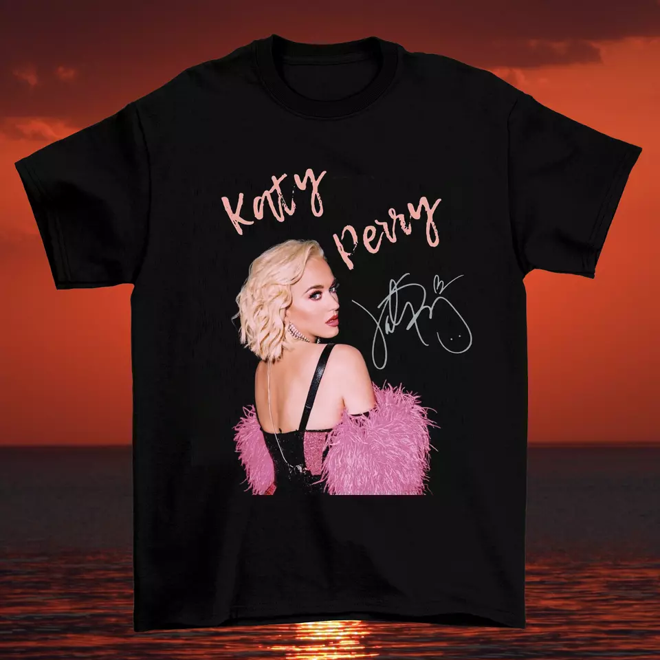 Rare Katy Perry Music Lover Heavy Cotton All Size Unisex Black Shirt