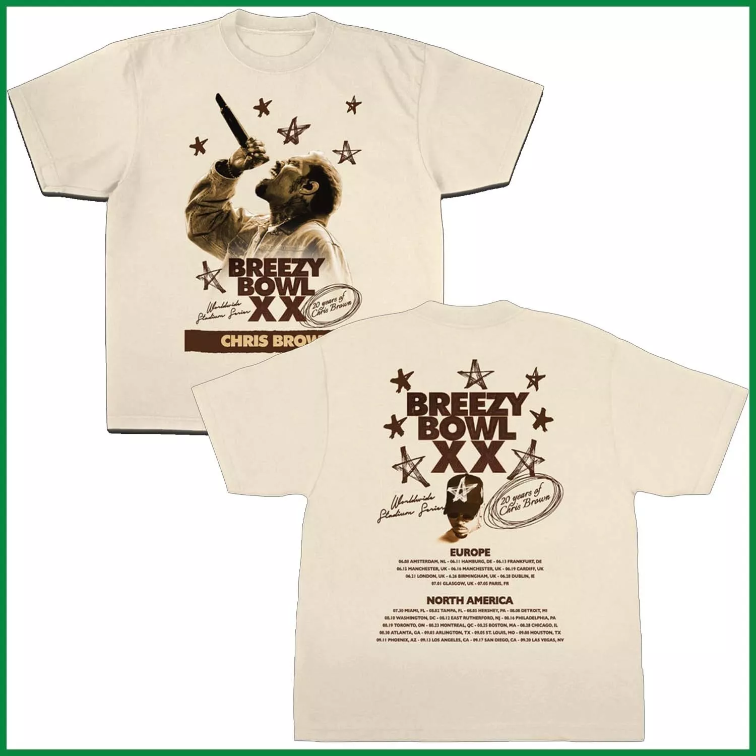 2025 Chris Brown Concert Shirt, Chris Brown Breezy Bowl Xx Tour 2025 Shirt