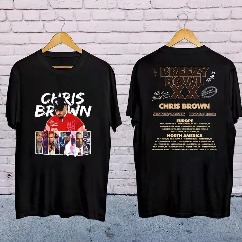 Chris Brown Graphic Shirt, 2025 Chris Brown Breezy Bowl Xx Tour Shirt