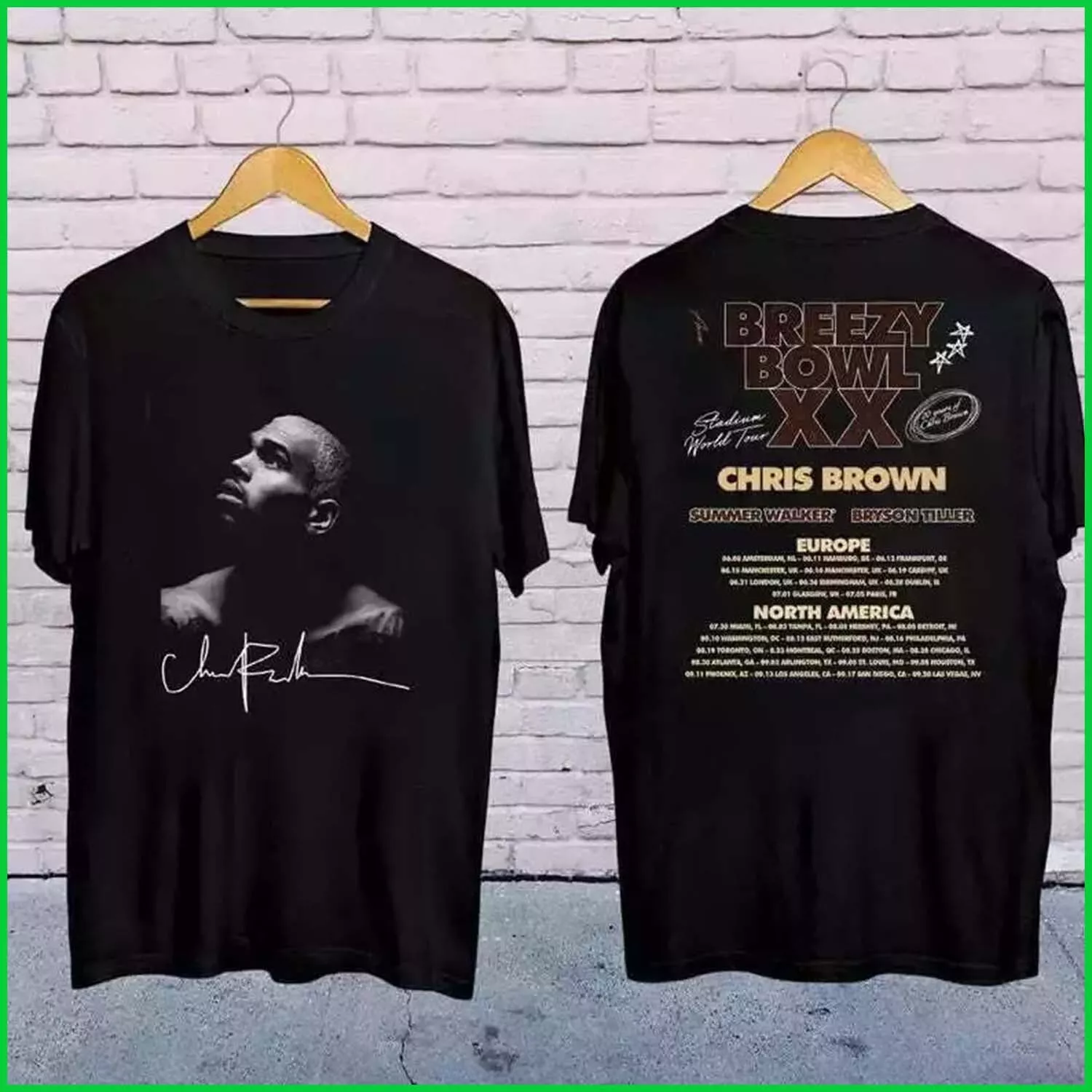 Chris Brown Signatures Shirt, 2025 Chris Brown Breezy Bowl Xx Tour T-Shirt