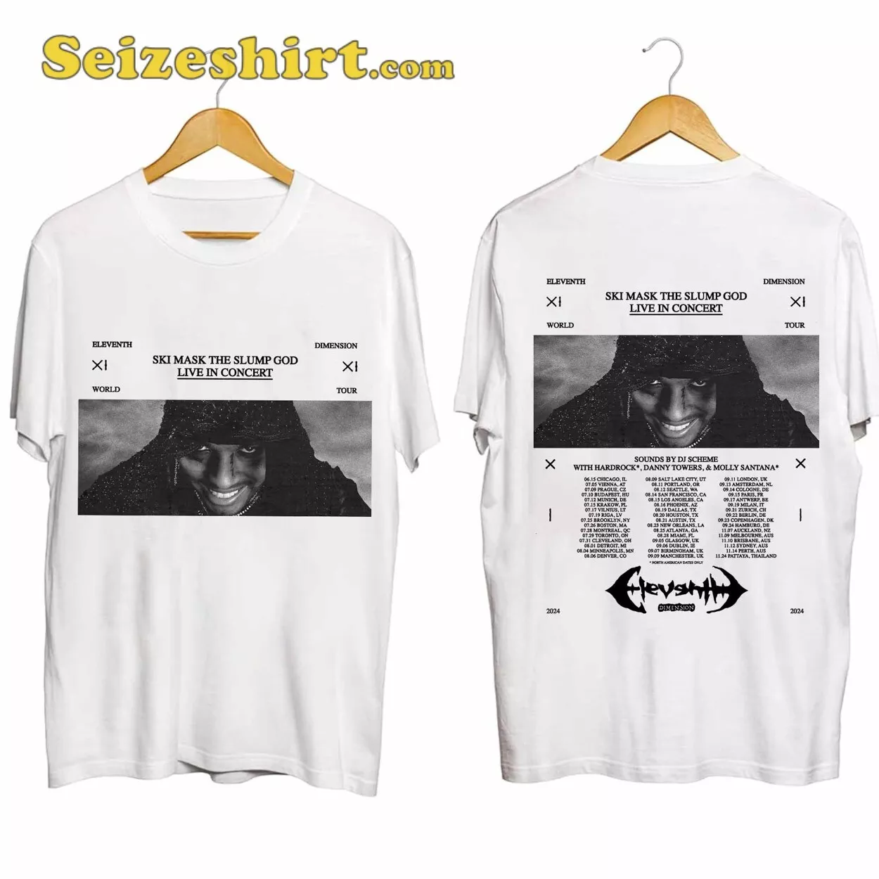 11Th Dimension Ski Mask The Slump God Tour 2025 T-Shirt