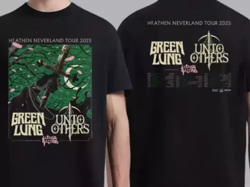 Green Lung And Unto Others And Satans Satyrs Heathen Neverland Tour 2025 T-Shirt