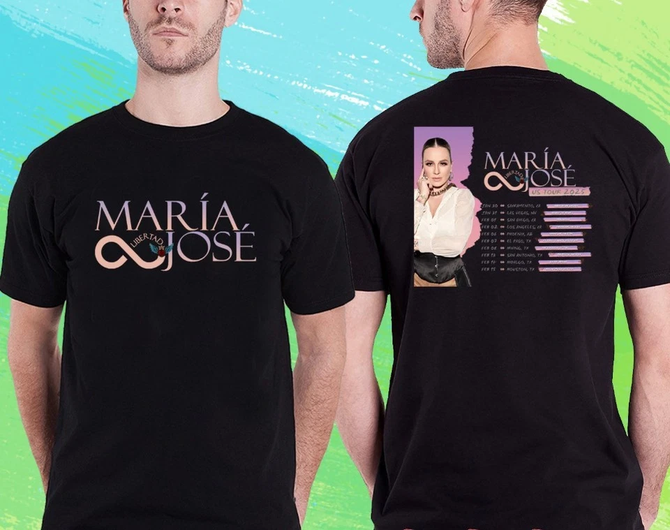 Maria Jose Libertad Usa Tour 2025. Maria Jose. Black Tshirt Unisex