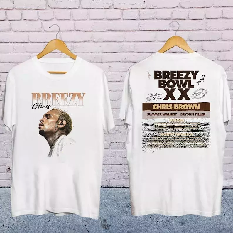 Chris Brown Breezy Bowl Xx Tour 2025 T-Shirt, Chris Brown 2025 Concert