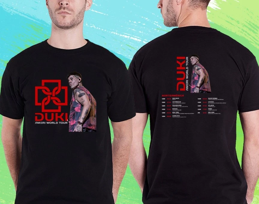 Duki Ameri World Tour 2025 North America. Duki. Latina. Black Tshirt Unisex
