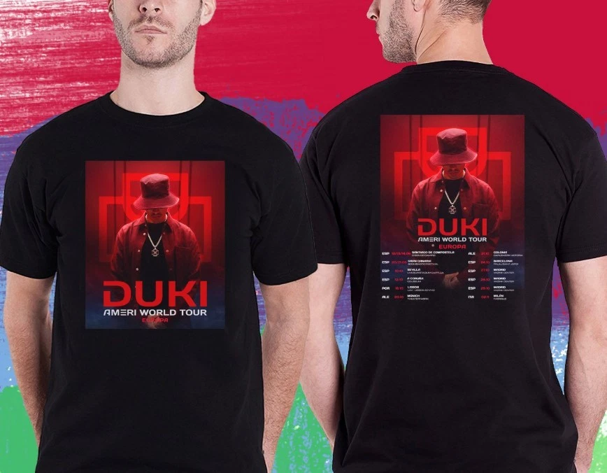 Duki Ameri World Tour 2025 Europe. Duki. Latina. Black Tshirt Unisex