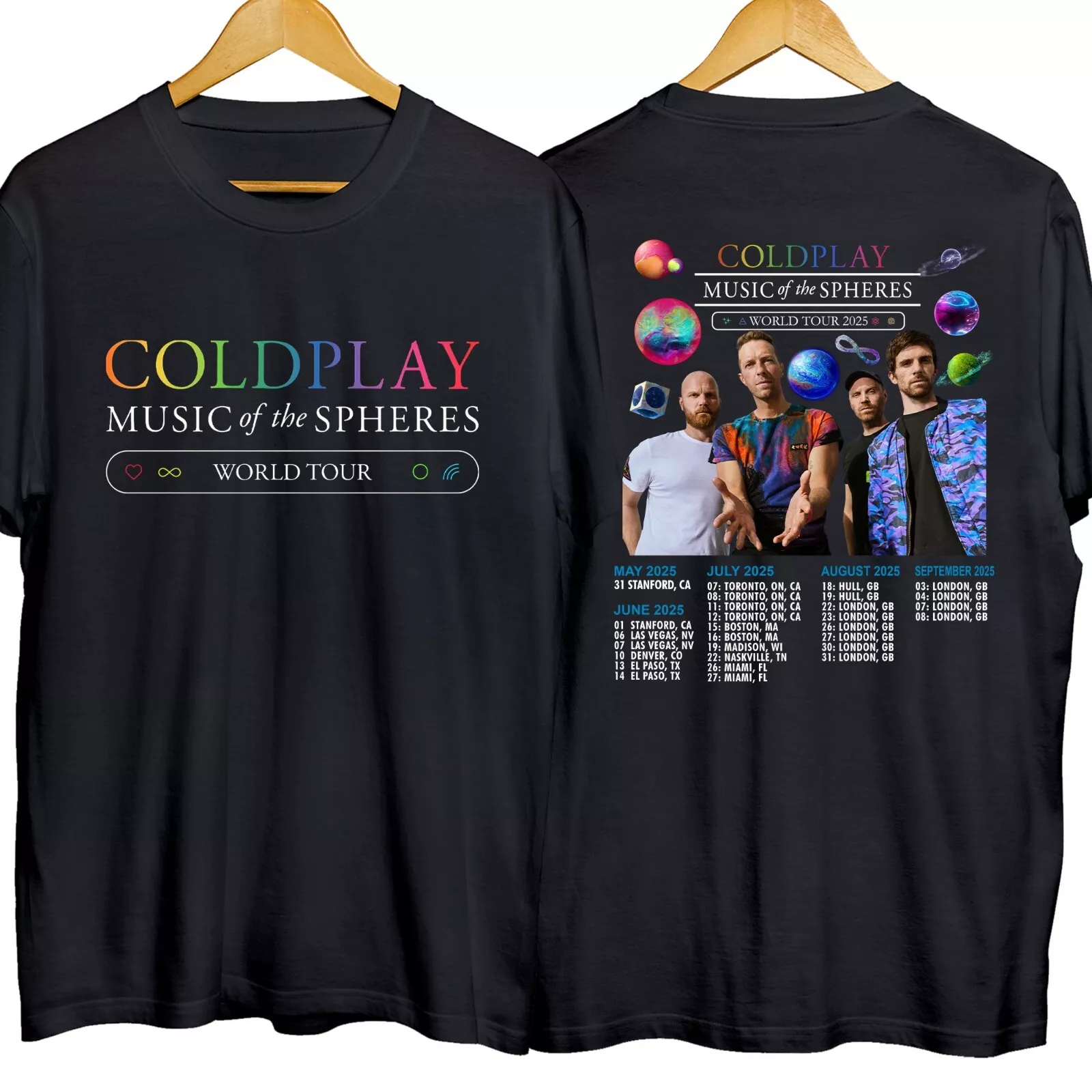 2025 Coldplay Band Tour Shirt, Coldplay Music Of The Spheres Tour  Fan Gift Shirt