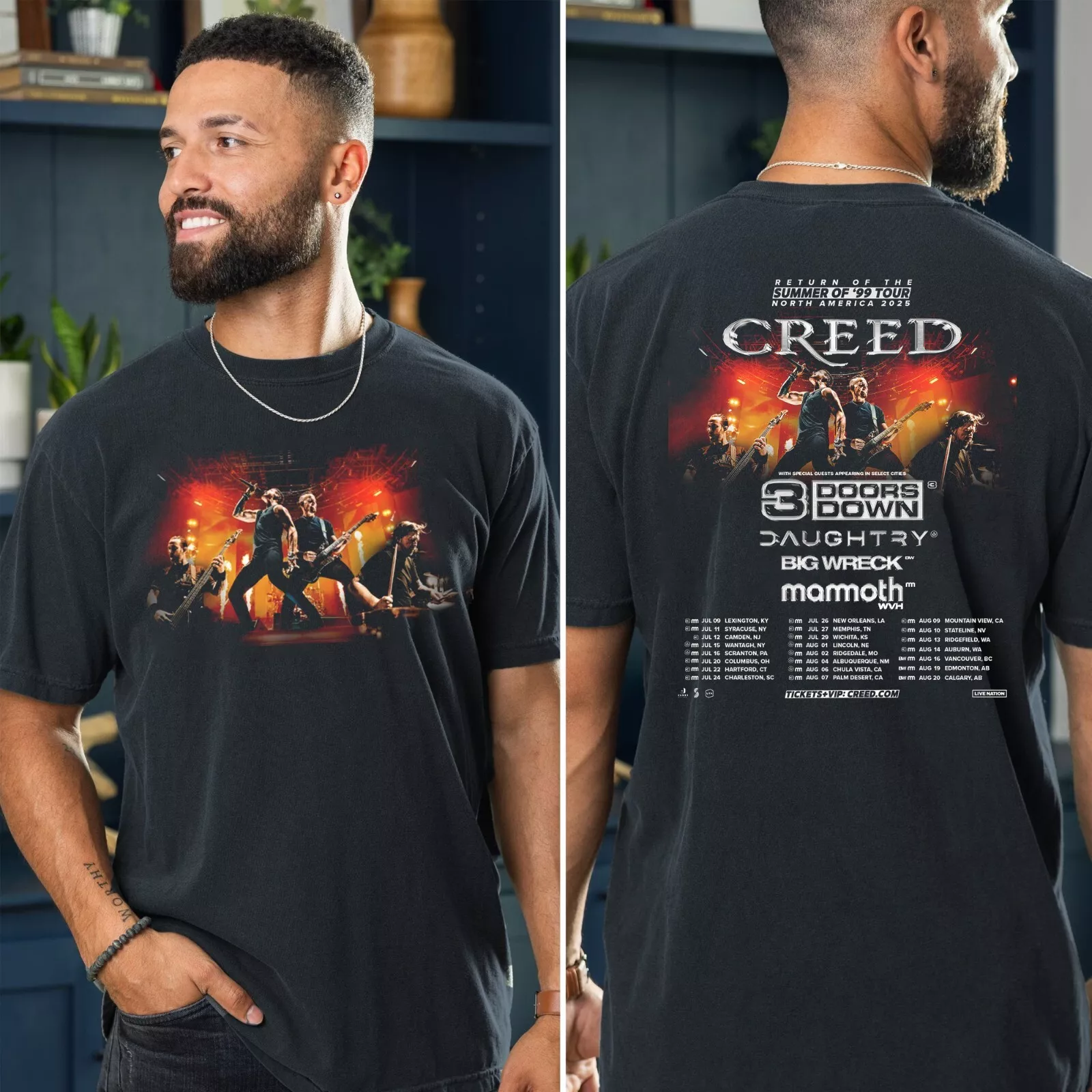 Creed Summer Of 99 2025 Tour Shirt, Creed World Tour 2025 Concert Unisex Shirt