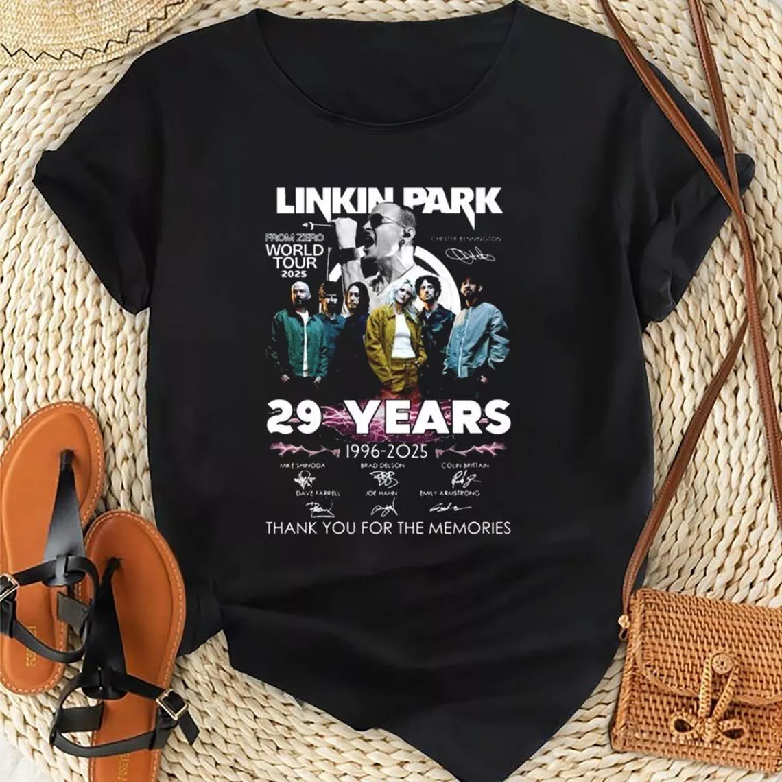 29 Years Linkin Park Rock Band T-Shirt, Linkin Park Tour 2025 Signatures Shirt