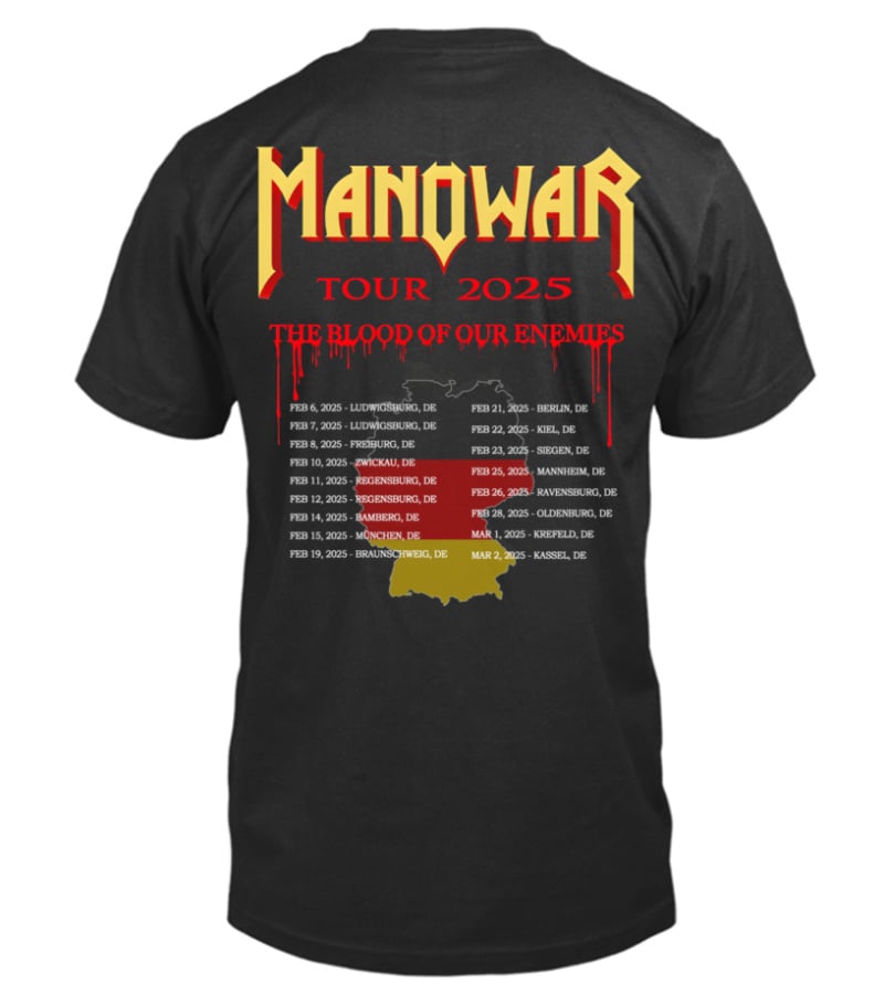 Manowar Germany -The Blood Of Our Enemies Merch Tour 2025 Shirt