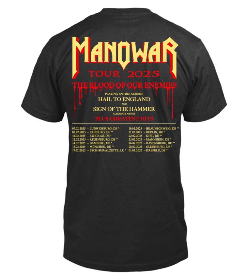 Limited Edition - Manowar Merch Tour 2025 Shirtgermany