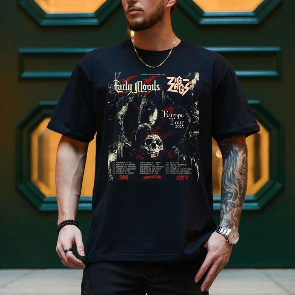 Design Early Moods And Zig Zags European Coheadline Tour 2025 Vuitino Shirt