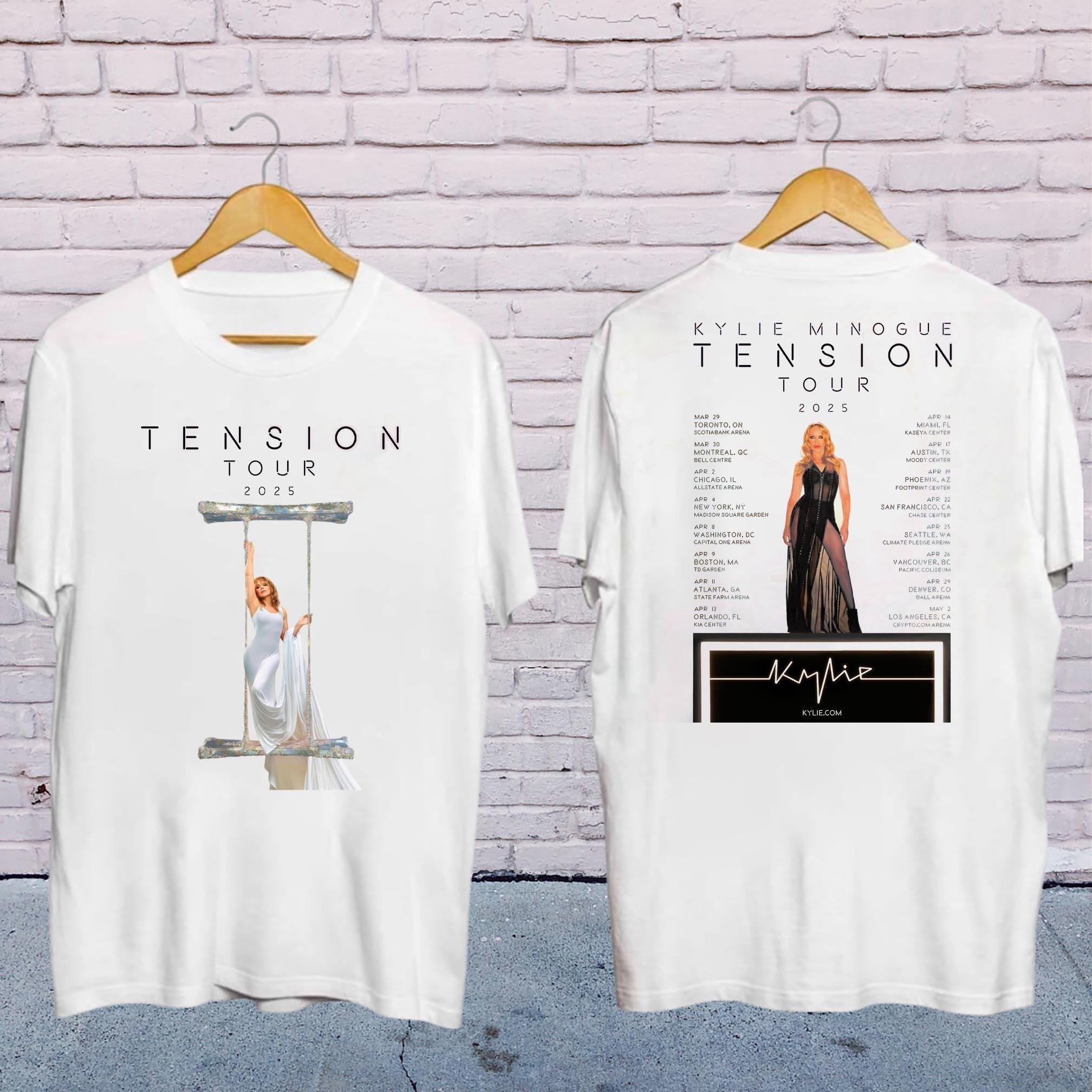 2025 Kylie Minogue Tension World Tour Double Side Vuitino Shirt