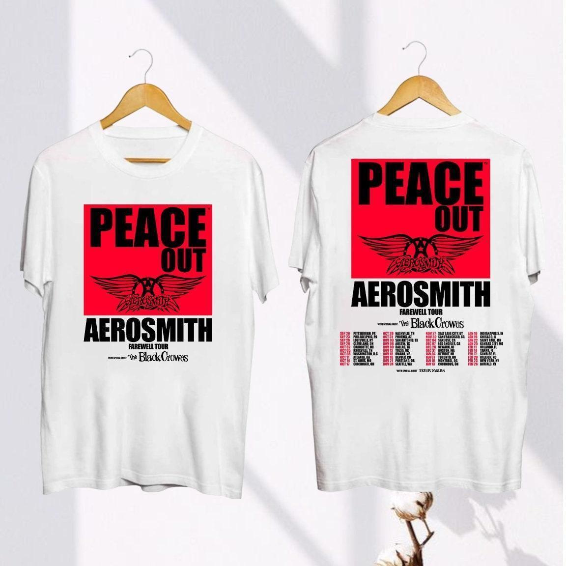Aerosmith Peace Out Farewell Tour 2024 2025 Double Side Vuitino Apparel