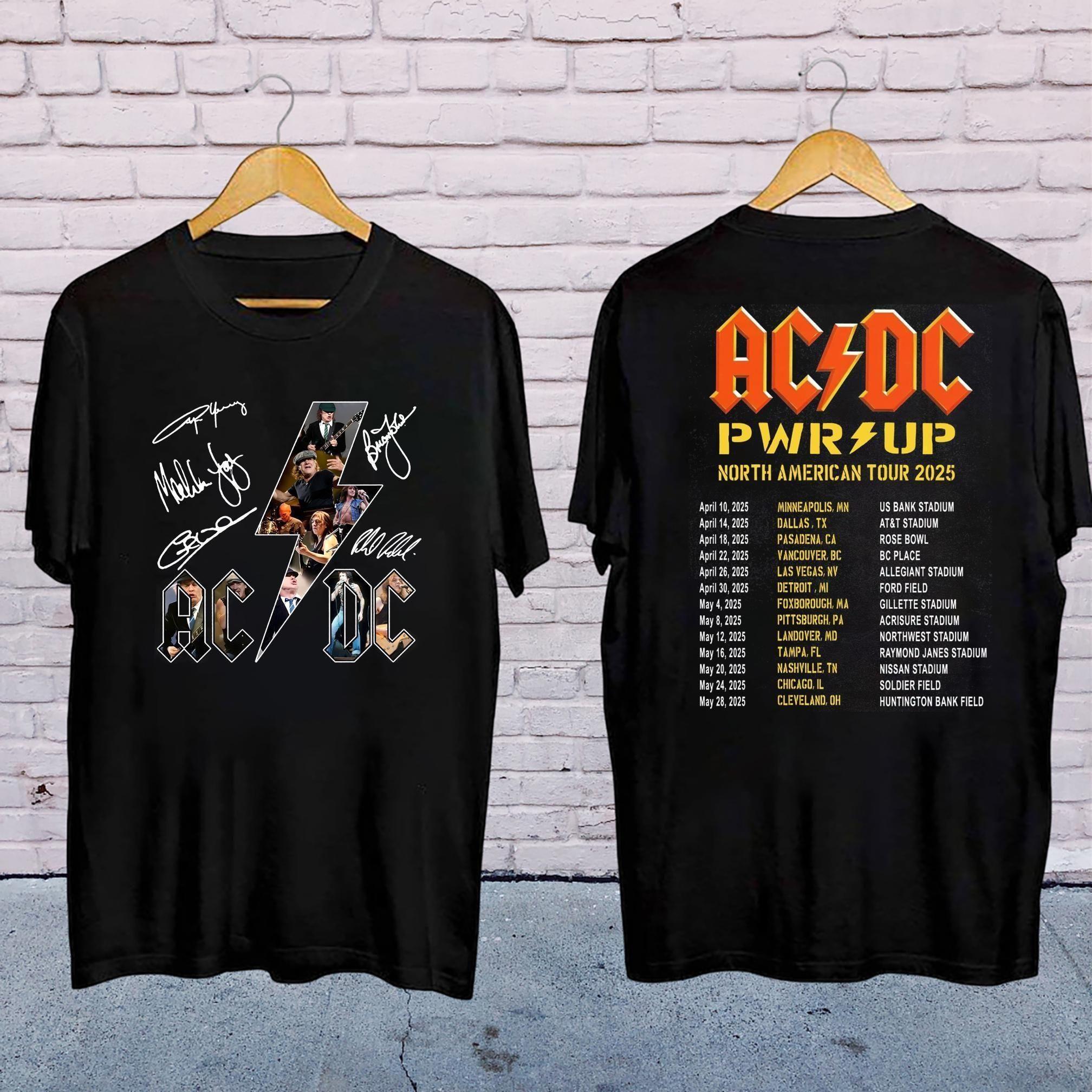 2025 Acdc Pwr Up World Tour Double Side Vuitino Merch
