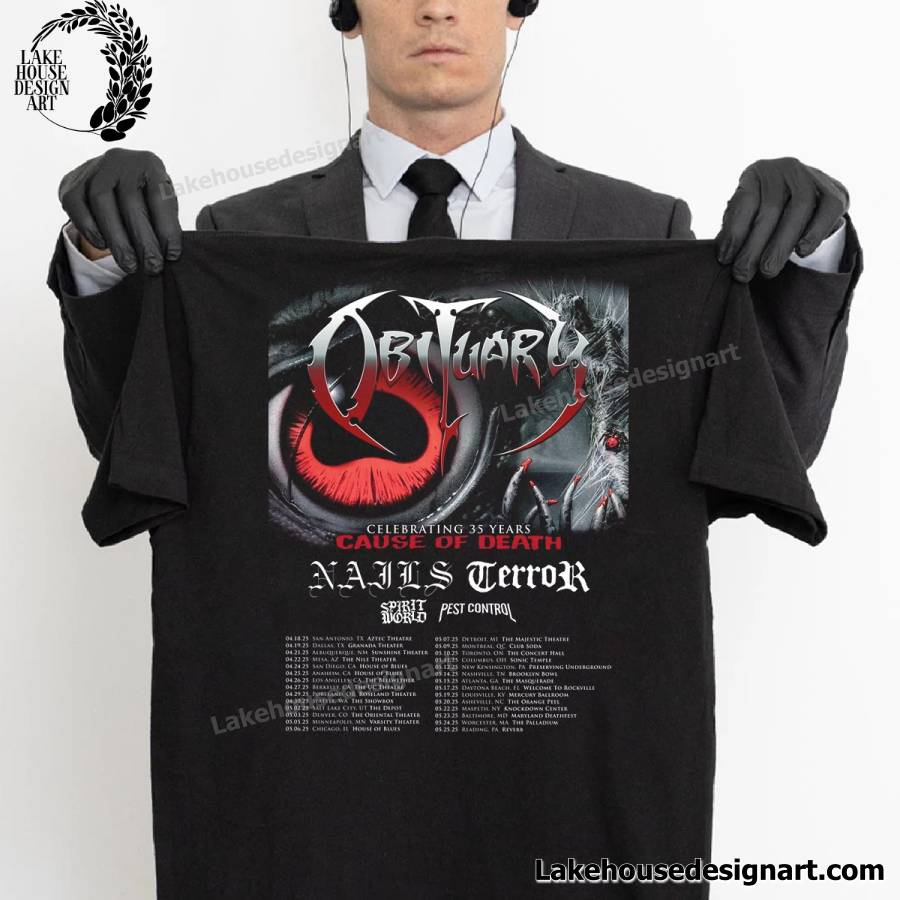 Obituary 35 Years Of Cause Of Death 2025 Tour Shirt