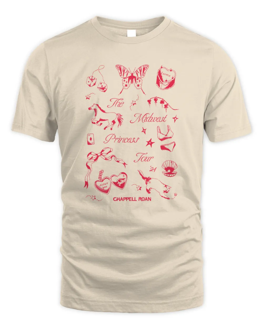 Official Chappell Roan Merch Midwest Princess 2024 Tour Shirt