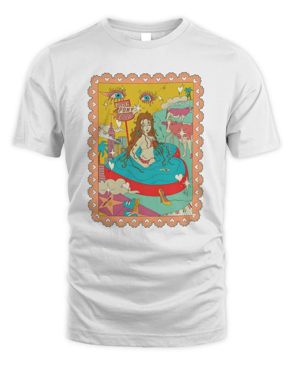 Chappell Roan Shop Pink Pony White Merch Shirt