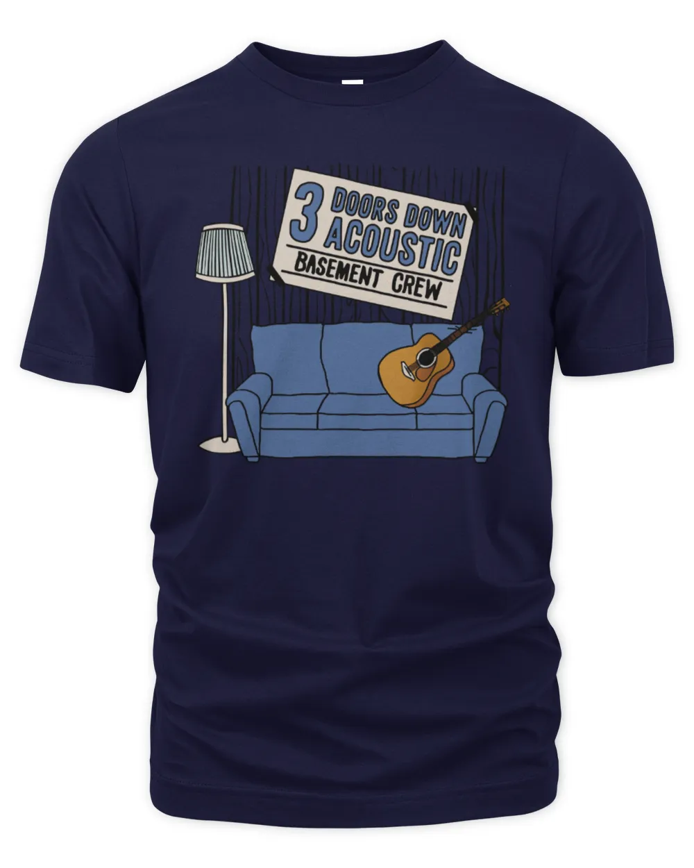 Official 3 Doors Down Acoustic Summer Tour 2014 Navy Shirt