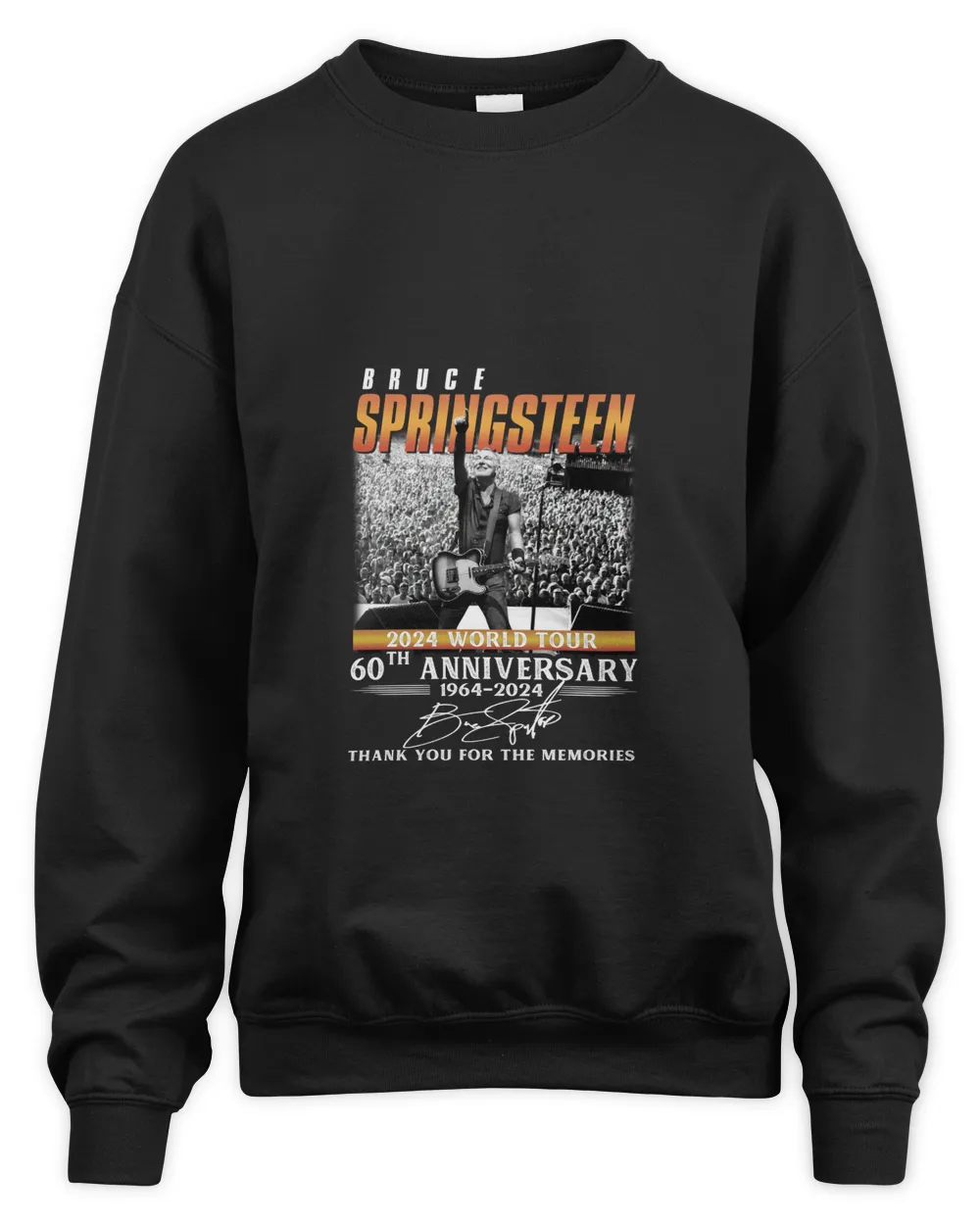 Bruce Springs Sweatshirtn 2024 World Tour 60Th Anniversary 1964-2024 Thank You For The Memories Official Sweatshirt