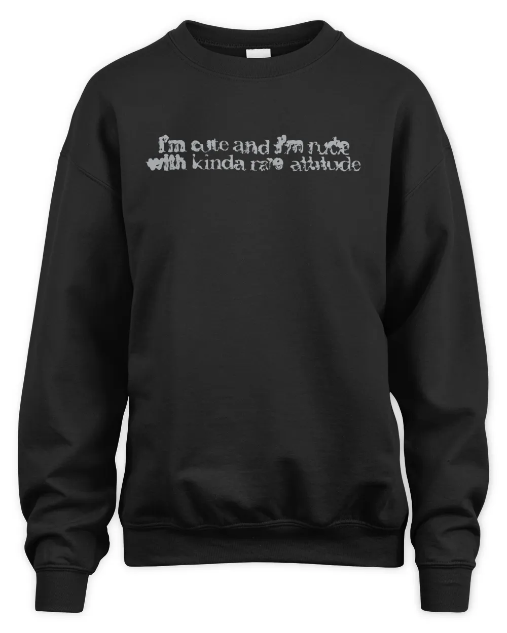 Charli Xcx Merch Cute & Rude Thermal Black Sweatshirt