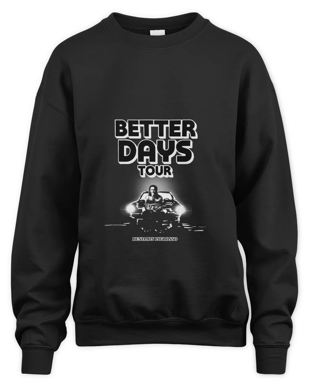 Official Benjamin Ingrosso Official Merch Better Days Black Car Tour Sweatshirt