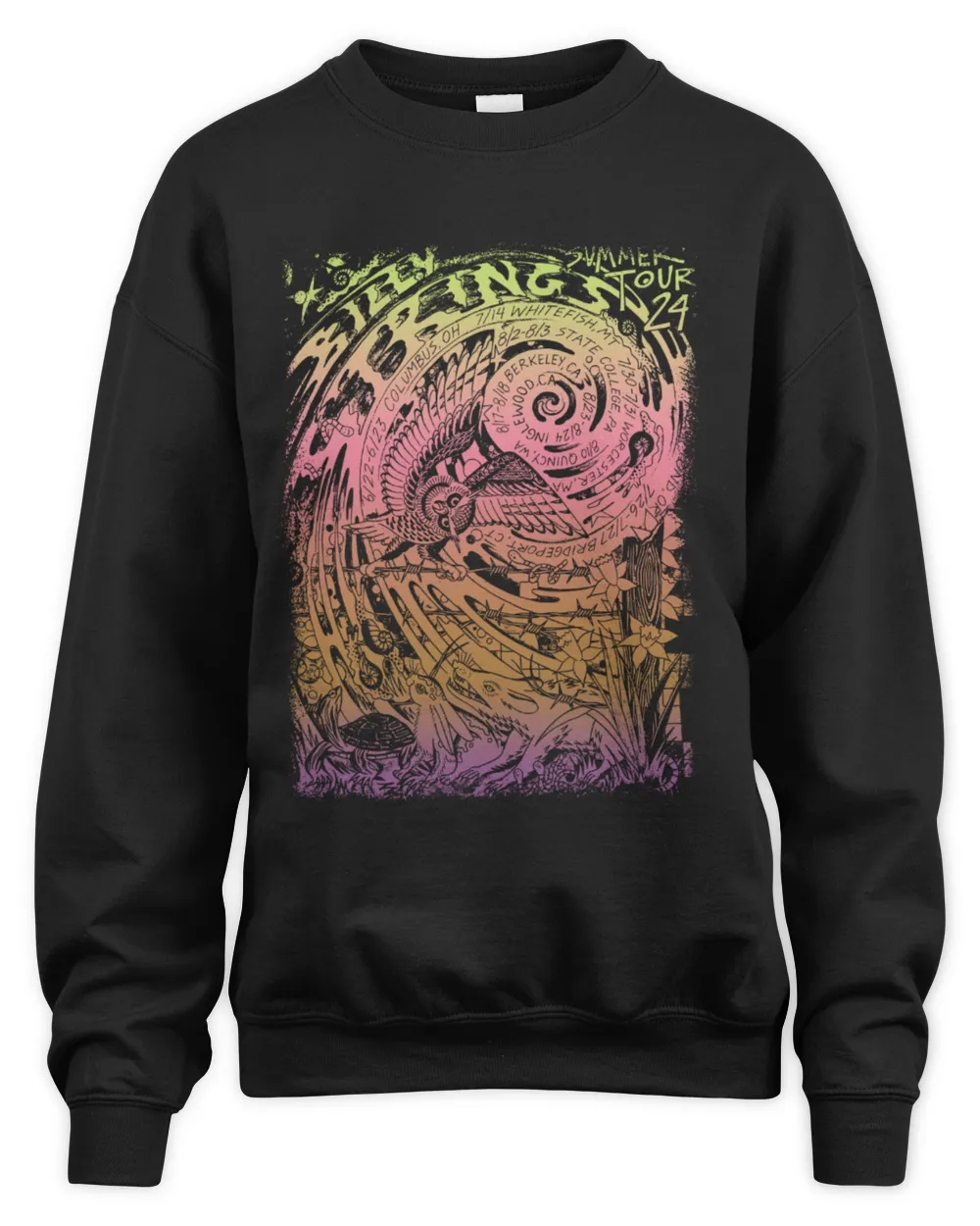 Billy Strings Merch Summer 2024 Tour Sweatshirt Squishyeyes