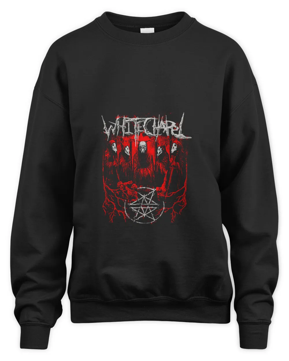 Whitechapel 'Shadowed Sin' Faded Black Sweatshirt Official Band Merch