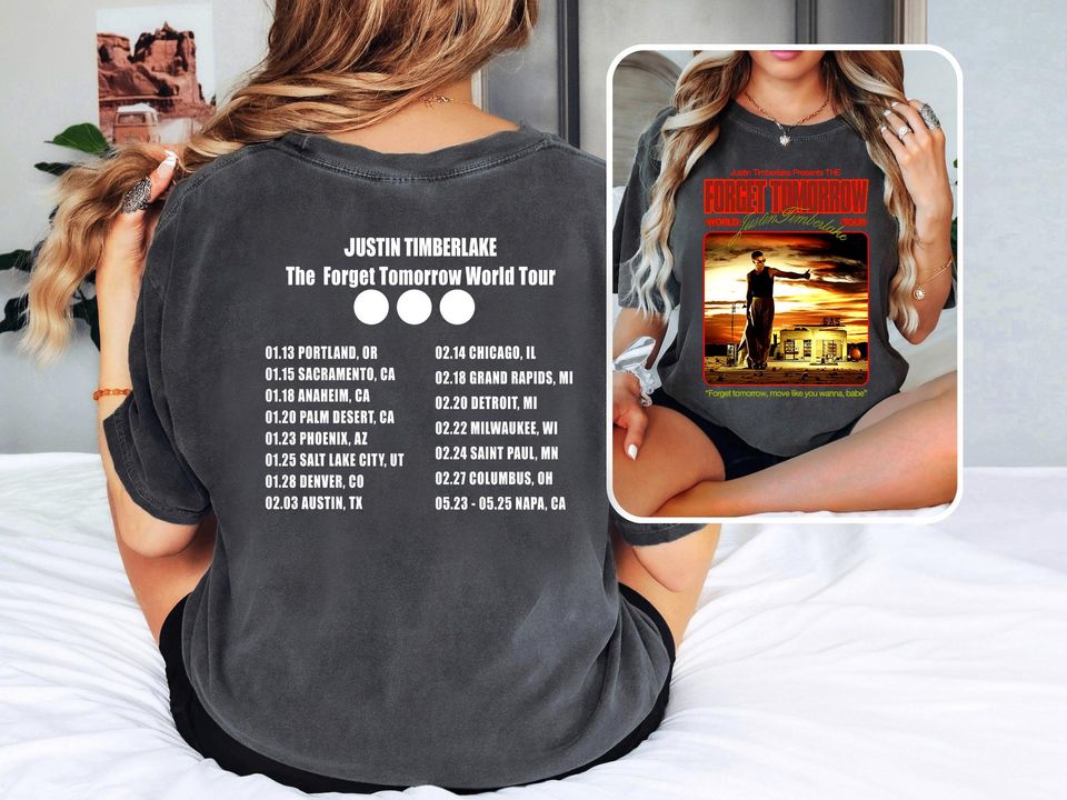 Justin Timberlake New 2025 Tour Shirt, Forget Tomorrow World Tour 2025 Double Side, Gift For Fan