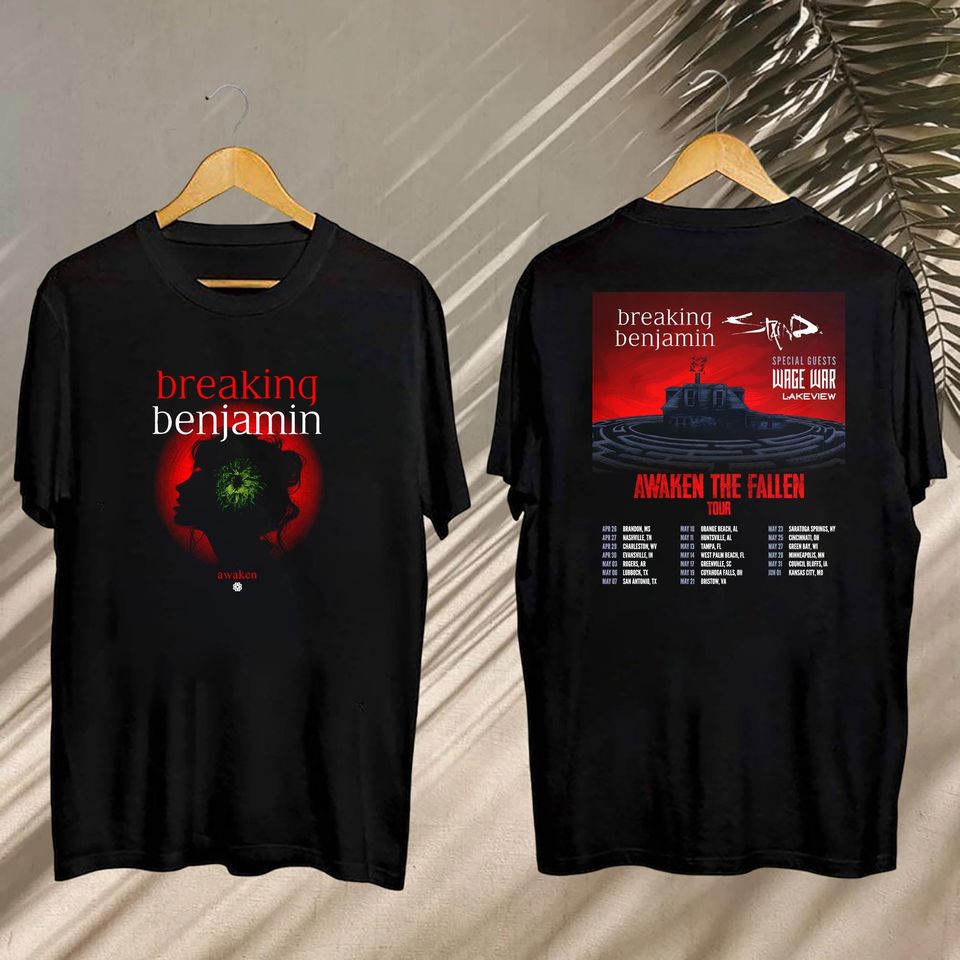 Breaking Benjamin 2025 Tour Shirt, Breaking Benjamin Awaken The Fallen Tour Shirt, Breaking Benjamin Fan Shirt