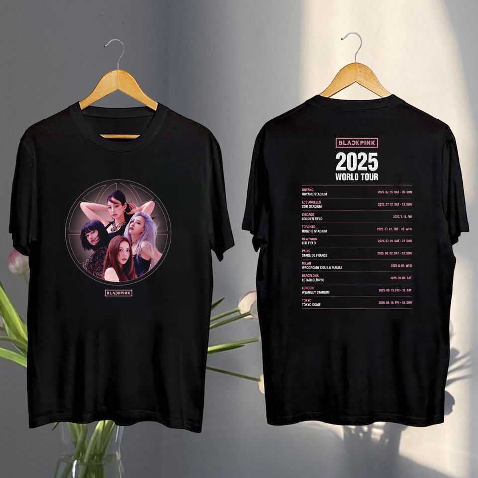 Black Pink 2025 Concert Shirt, Black Pink World Tour 2025 Shirt, Jisoo Jennie Lisa Rose Blink Gift