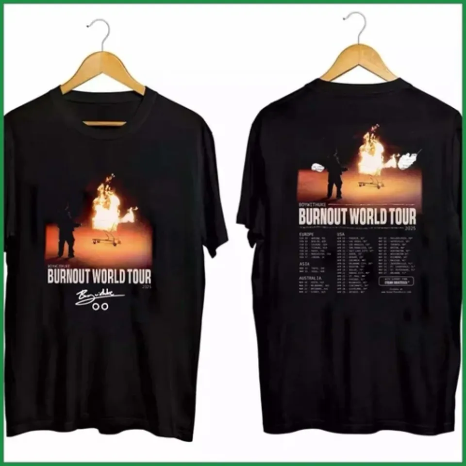Boywithuke Burnout World Tour 2025 Black Shirt Gifts Fan