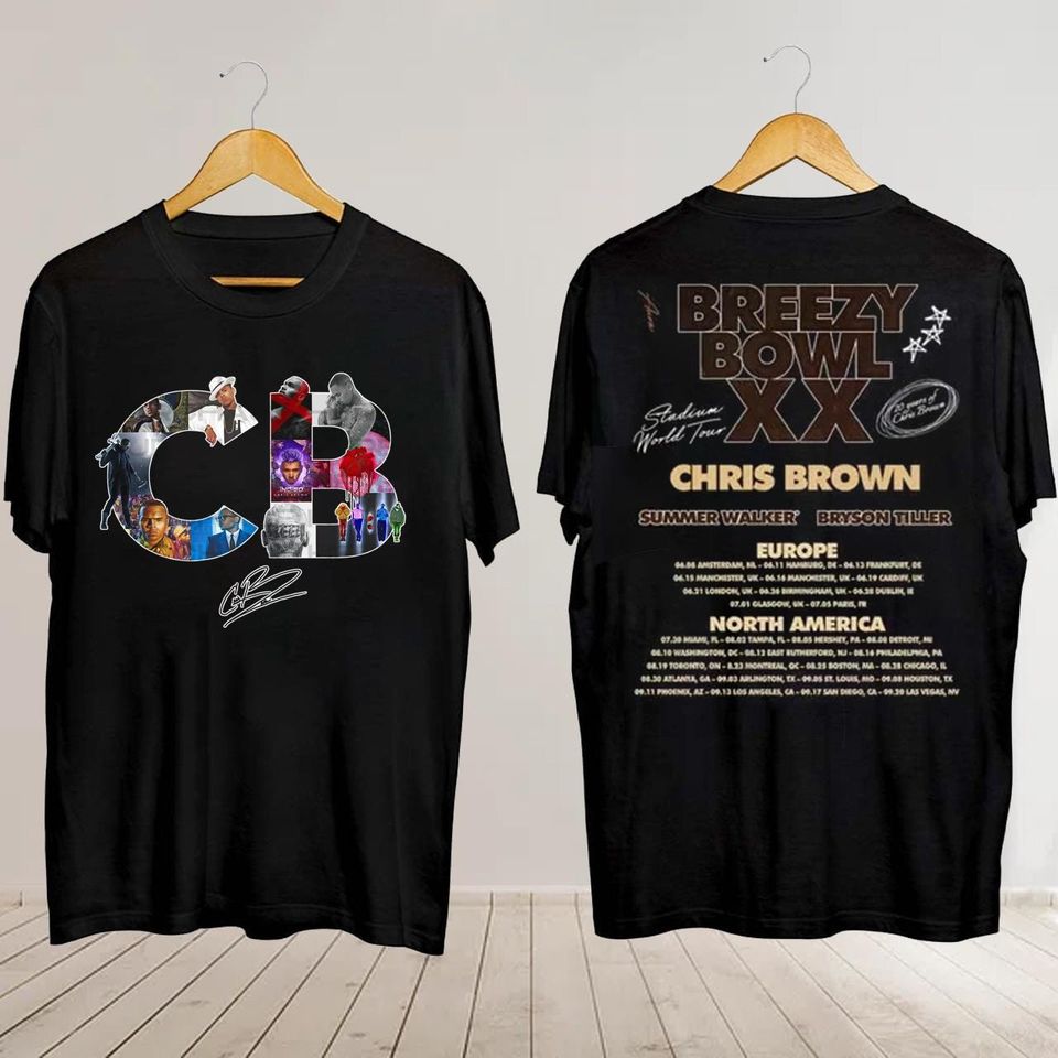 2025 Chris Brown Breezy Bowl Xx Tour Shirt, Chris Brown Album Shirt, Chris Brown Fan Gift